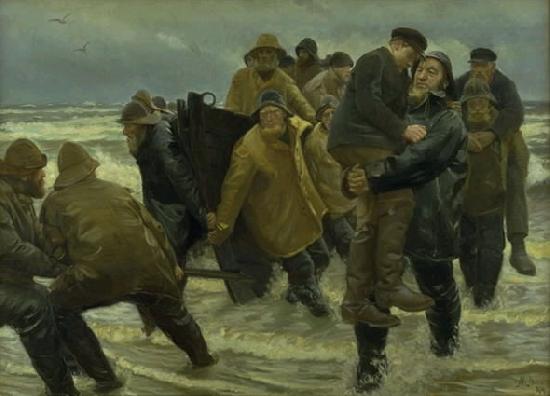 Michael Ancher A Crew Rescued Sweden oil painting art